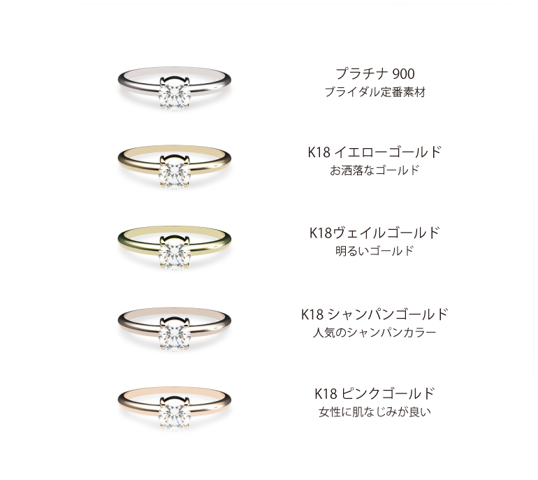 久留米市のジュエリーセレクトショップCHARIScr8では婚約指輪をひとつひとつ丁寧にオーダーメイドでお作りしています。